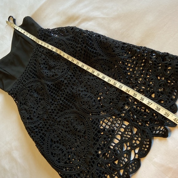 J.O.A. Los Angeles Black SweetHeart Crochet Lace Midi Lined Dress Size Small - Picture 14 of 16